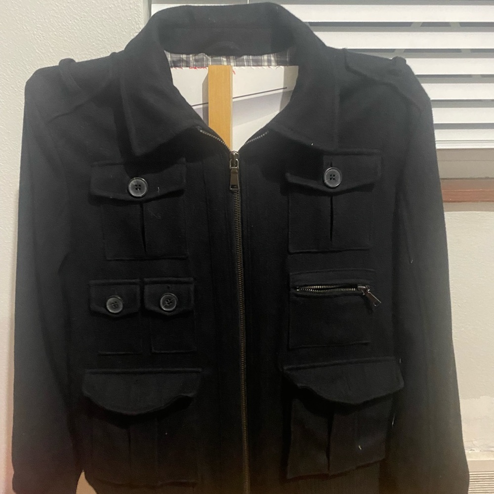 Inc international concepts wool jacket, large, lightly worn black, nonsmoker